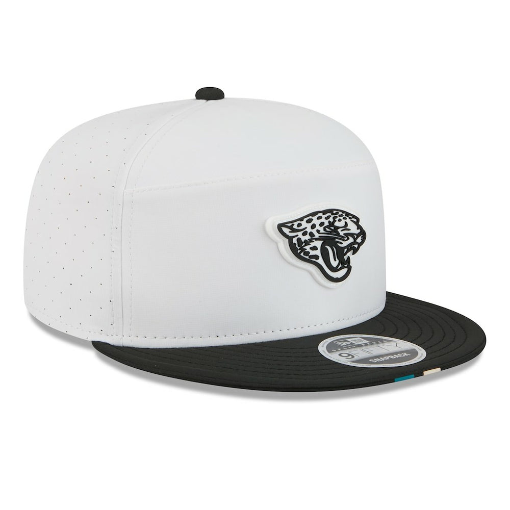 Jacksonville Jaguars New Era 2025 NFL Training Camp Split Panel 9FIFTY Snapback Hat - White/Black - NFL