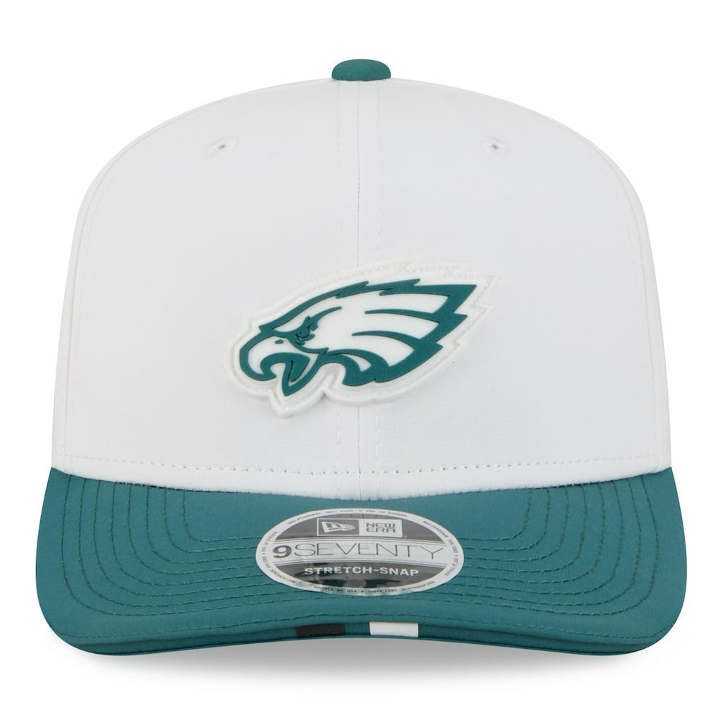 Philadelphia Eagles New Era 2025 NFL Training Camp 9SEVENTY Adjustable Hat - White/Midnight Green - NFL