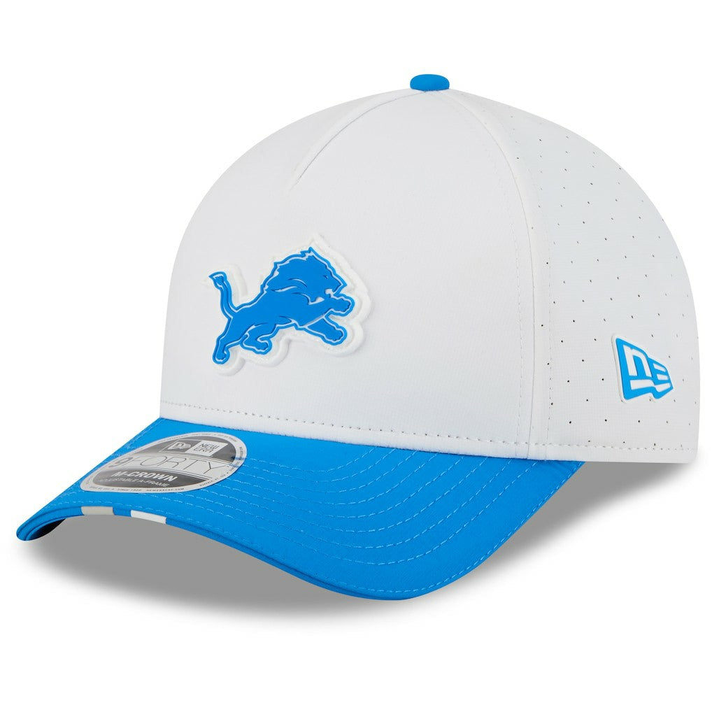 Detroit Lions New Era 2025 NFL Training Camp A-Frame 9FORTY Adjustable Hat - White/Blue - NFL
