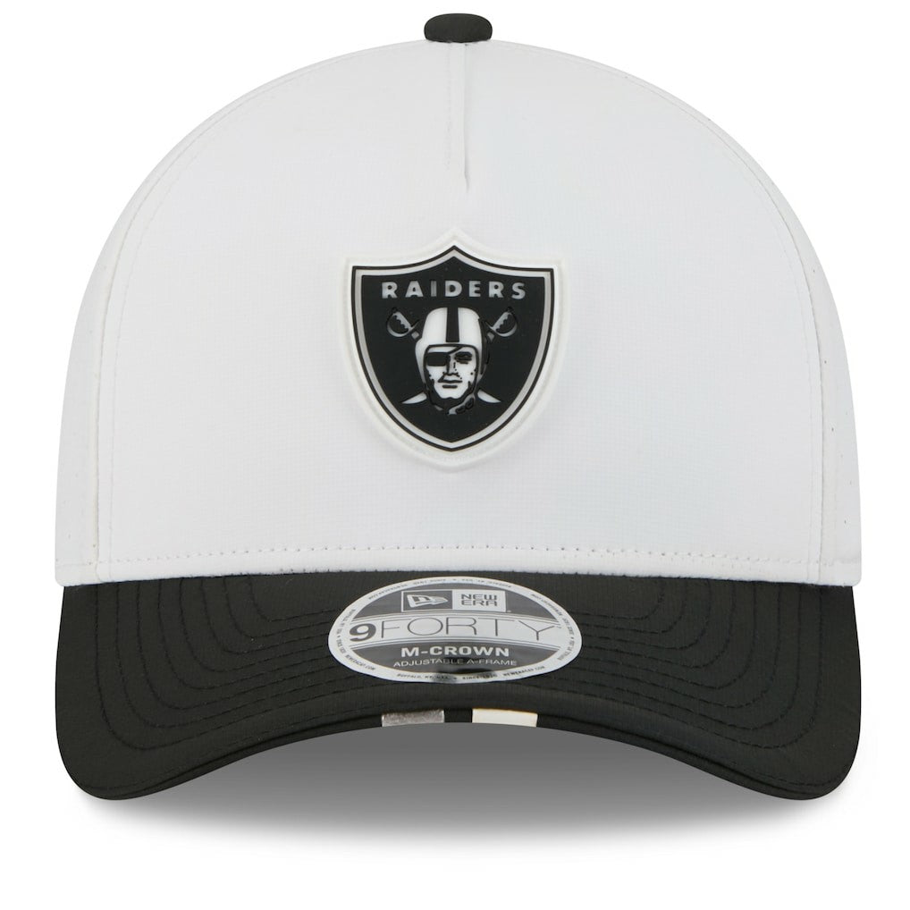 Las Vegas Raiders New Era 2025 NFL Training Camp A-Frame 9FORTY Adjustable Hat - White/Black - NFL