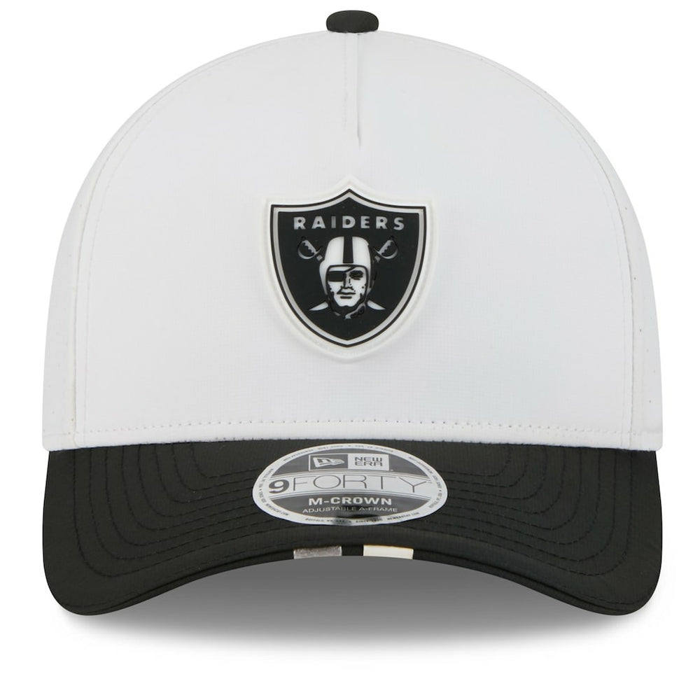 Las Vegas Raiders New Era 2025 NFL Training Camp A-Frame 9FORTY Adjustable Hat - White/Black - NFL