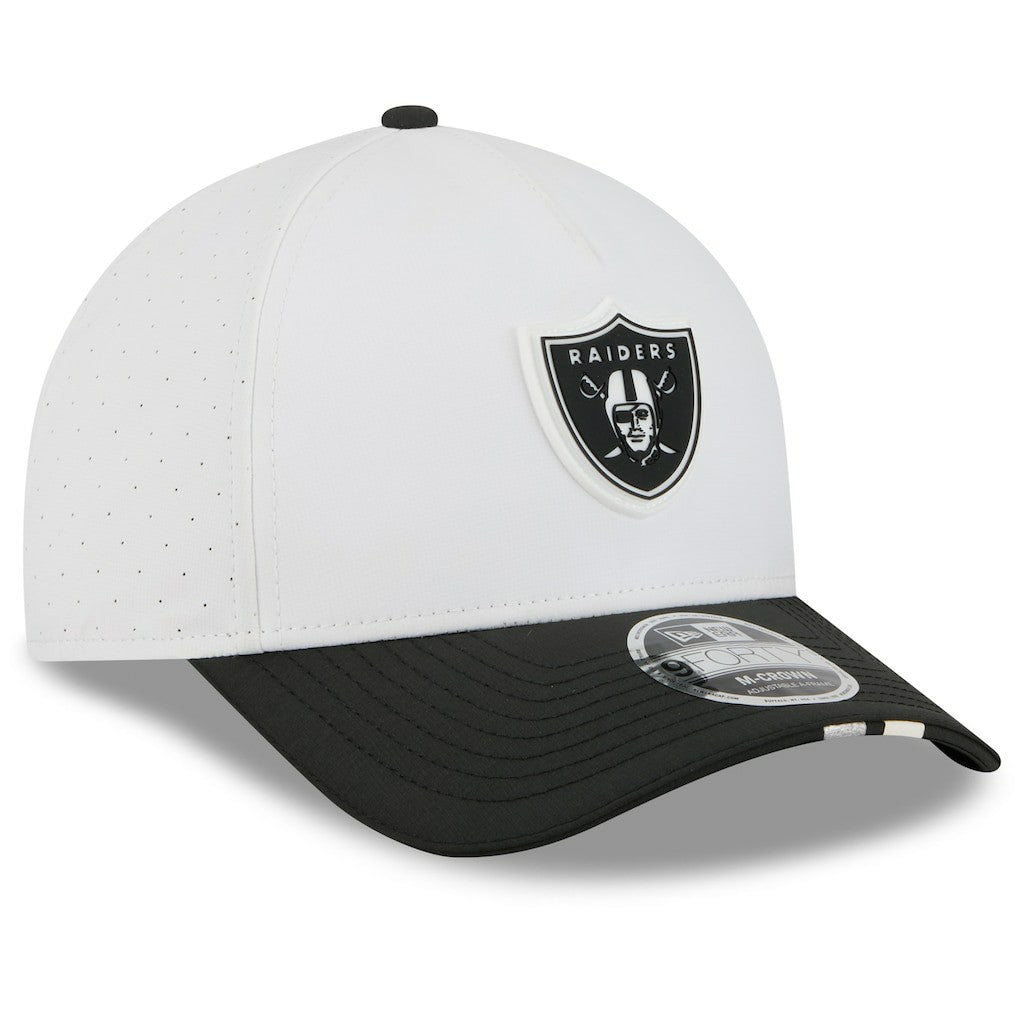 Las Vegas Raiders New Era 2025 NFL Training Camp A-Frame 9FORTY Adjustable Hat - White/Black - NFL