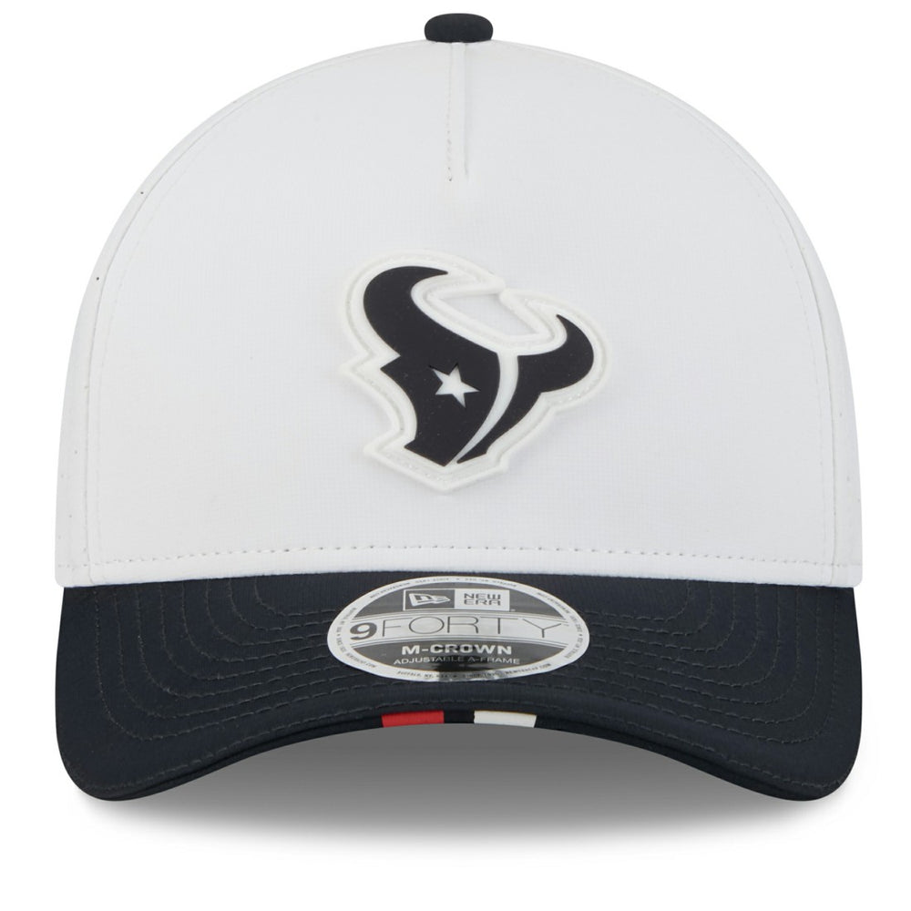 Houston Texans New Era 2025 NFL Training Camp A-Frame 9FORTY Adjustable Hat - White/Navy - NFL