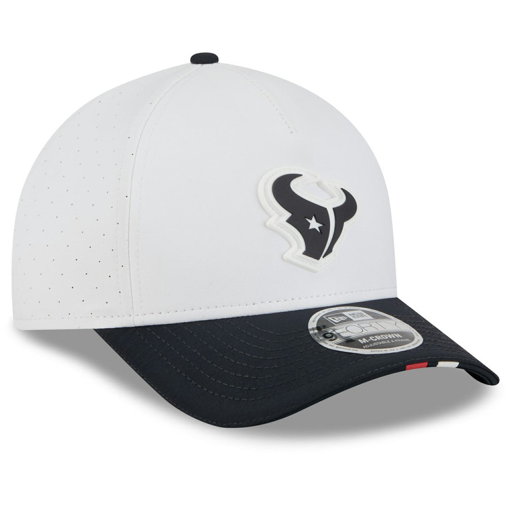 Houston Texans New Era 2025 NFL Training Camp A-Frame 9FORTY Adjustable Hat - White/Navy - NFL