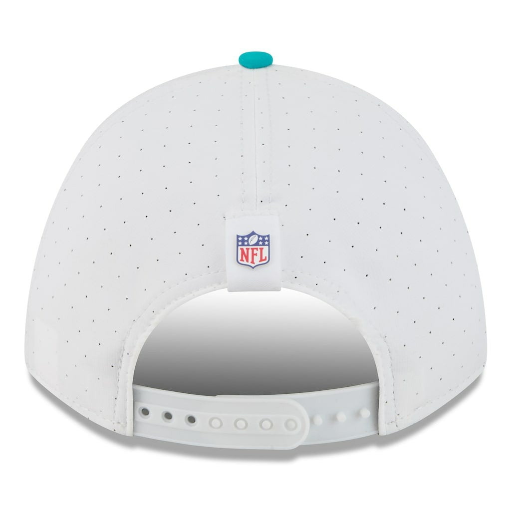 Miami Dolphins New Era 2025 NFL Training Camp A-Frame 9FORTY Adjustable Hat - White/Aqua - NFL