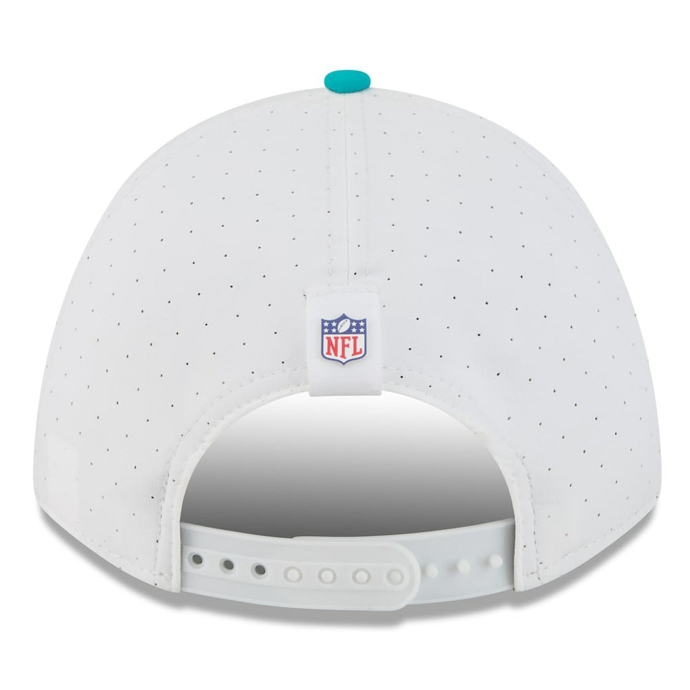 Miami Dolphins New Era 2025 NFL Training Camp A-Frame 9FORTY Adjustable Hat - White/Aqua - NFL