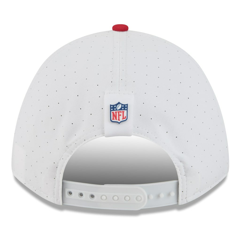 San Francisco 49ers New Era 2025 NFL Training Camp A-Frame 9FORTY Adjustable Hat - White/Scarlet - NFL