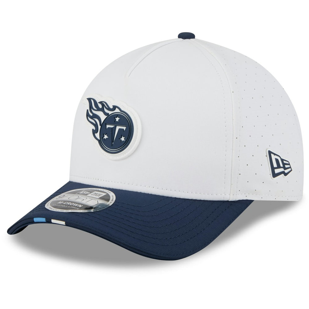 Tennessee Titans New Era 2025 NFL Training Camp A-Frame 9FORTY Adjustable Hat - White/Navy - NFL
