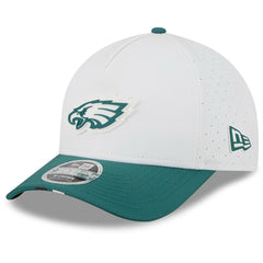 Philadelphia Eagles New Era 2025 NFL Training Camp A-Frame 9FORTY Adjustable Hat - White/Midnight Green - NFL