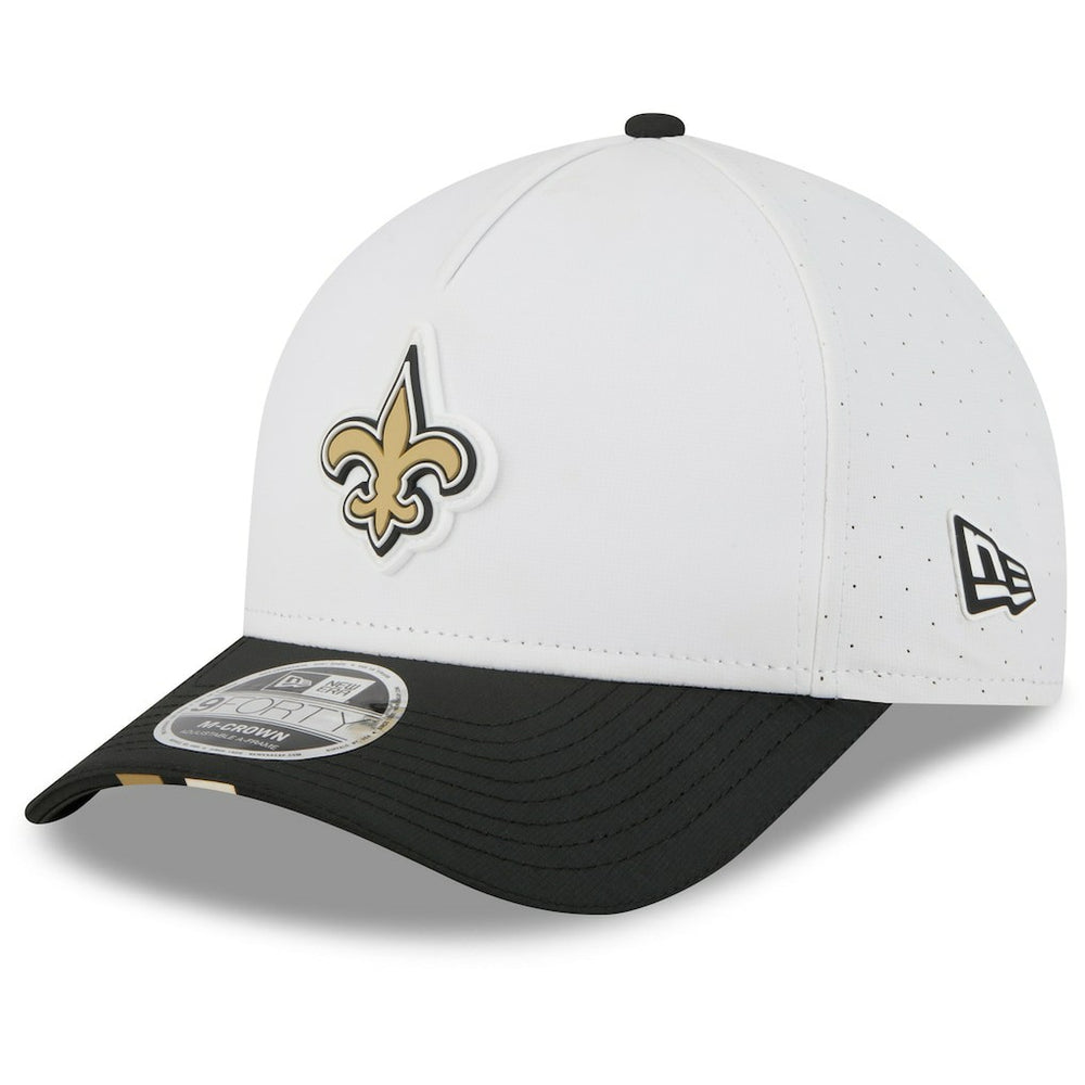 New Orleans Saints New Era 2025 NFL Training Camp A-Frame 9FORTY Adjustable Hat - White/Black - NFL