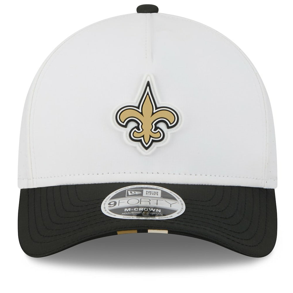 New Orleans Saints New Era 2025 NFL Training Camp A-Frame 9FORTY Adjustable Hat - White/Black - NFL