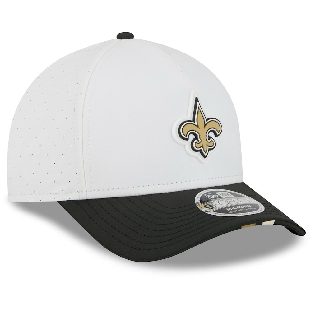 New Orleans Saints New Era 2025 NFL Training Camp A-Frame 9FORTY Adjustable Hat - White/Black - NFL