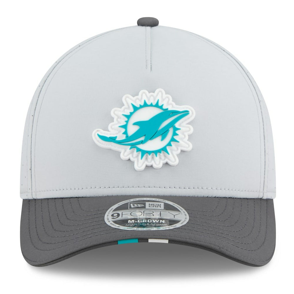 Miami Dolphins New Era 2025 NFL Training Camp A-Frame 9FORTY Adjustable Hat - Gray/Graphite - NFL
