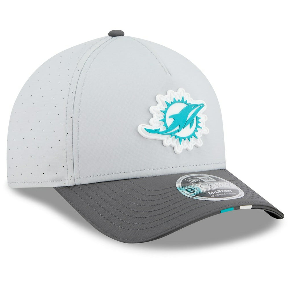 Miami Dolphins New Era 2025 NFL Training Camp A-Frame 9FORTY Adjustable Hat - Gray/Graphite - NFL