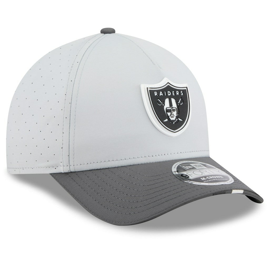 Las Vegas Raiders New Era 2025 NFL Training Camp A-Frame 9FORTY Adjustable Hat - Gray/Graphite - NFL