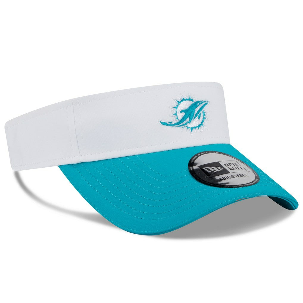 Miami Dolphins New Era 2025 NFL Training Camp Adjustable Visor - White/Aqua - NFL