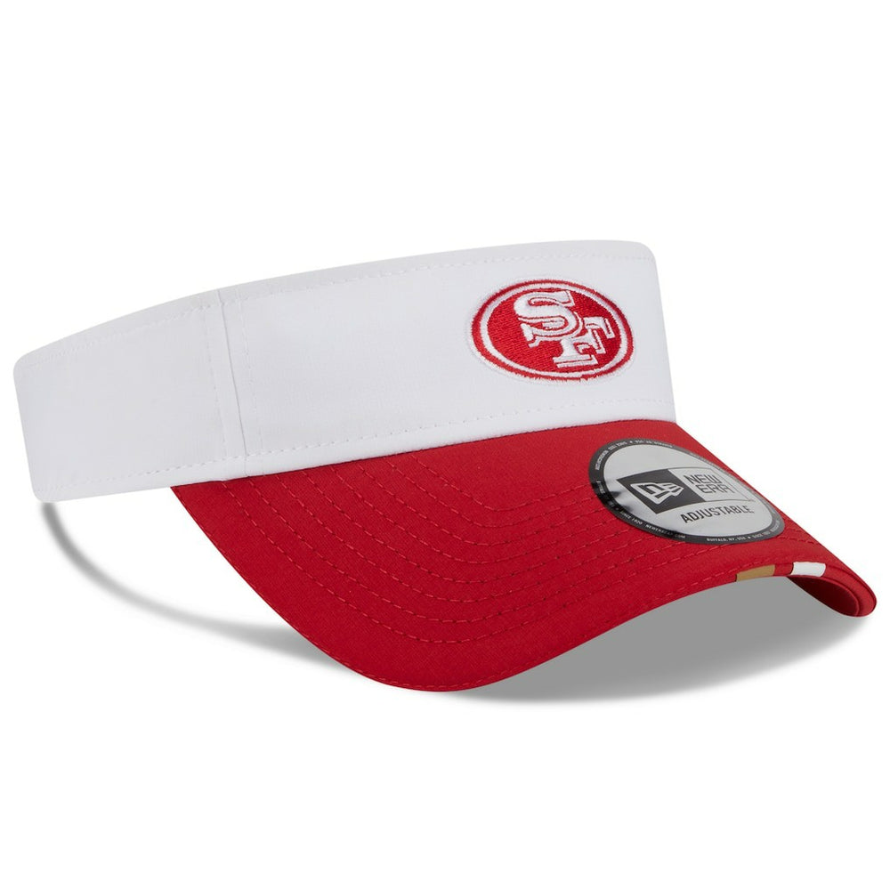 San Francisco 49ers New Era 2025 NFL Training Camp Adjustable Visor - White/Scarlet - NFL