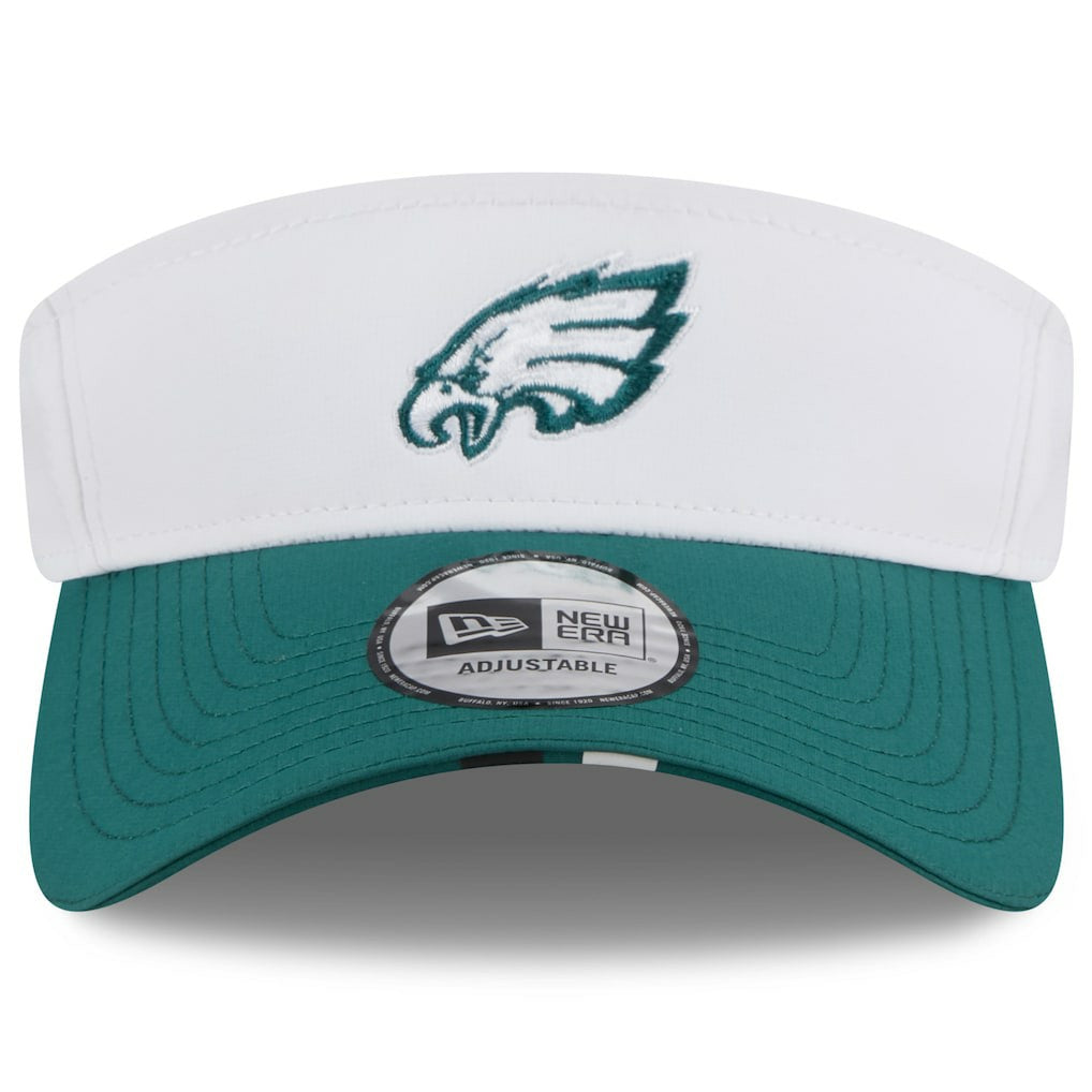 Philadelphia Eagles New Era 2025 NFL Training Camp Adjustable Visor - White/Midnight Green - NFL