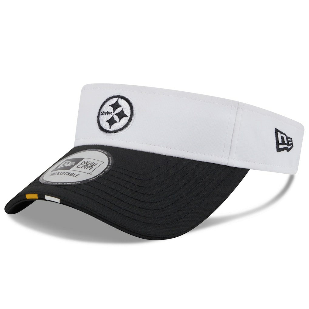 Pittsburgh Steelers New Era 2025 NFL Training Camp Adjustable Visor - White/Black - NFL