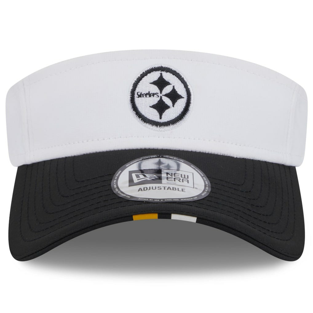 Pittsburgh Steelers New Era 2025 NFL Training Camp Adjustable Visor - White/Black - NFL