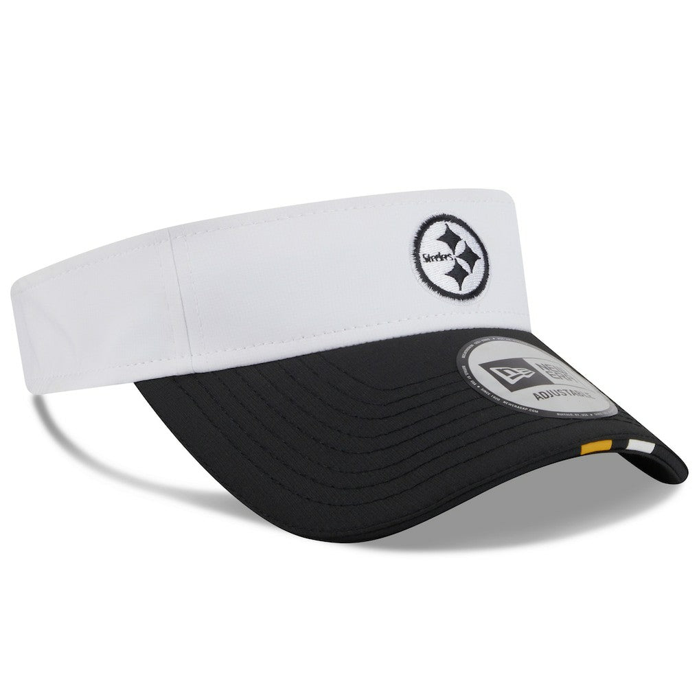 Pittsburgh Steelers New Era 2025 NFL Training Camp Adjustable Visor - White/Black - NFL