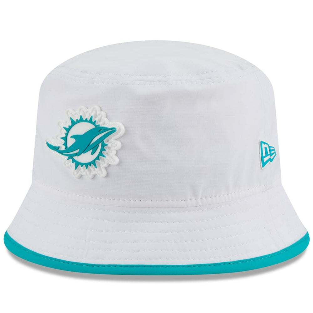 Miami Dolphins New Era 2025 NFL Training Camp Stretch Bucket Hat - White - NFL