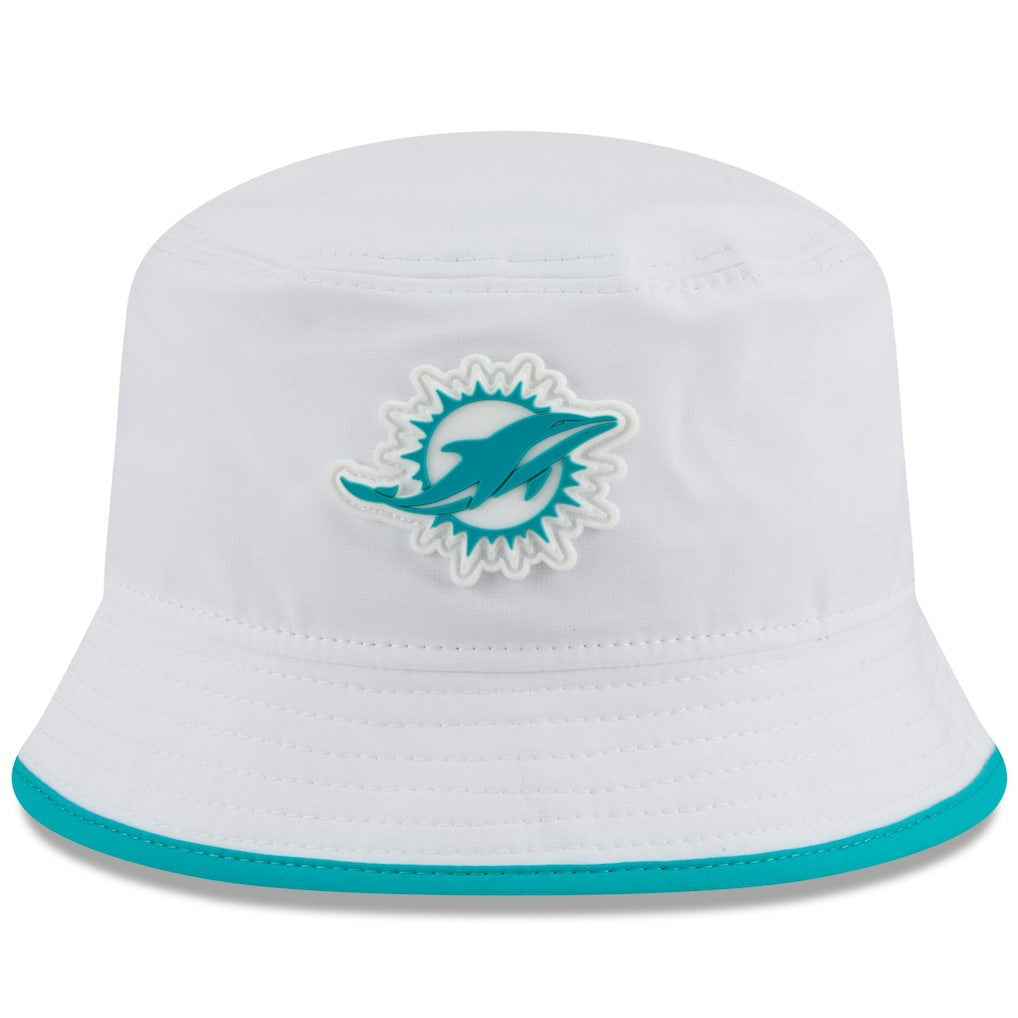 Miami Dolphins New Era 2025 NFL Training Camp Stretch Bucket Hat - White - NFL