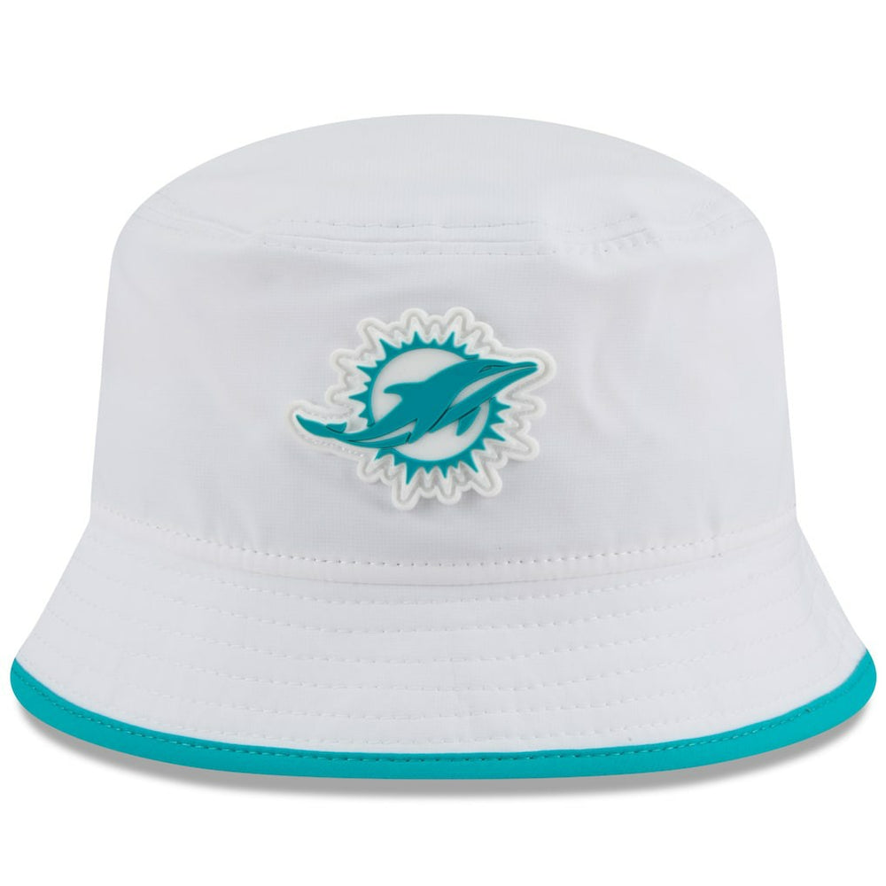 Miami Dolphins New Era 2025 NFL Training Camp Stretch Bucket Hat - White - NFL