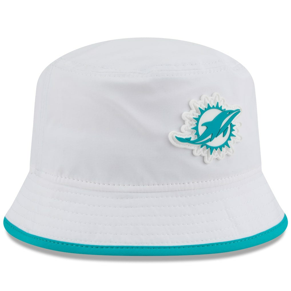 Miami Dolphins New Era 2025 NFL Training Camp Stretch Bucket Hat - White - NFL