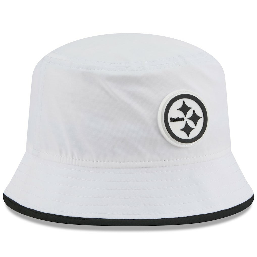 Pittsburgh Steelers New Era 2025 NFL Training Camp Stretch Bucket Hat - White - NFL