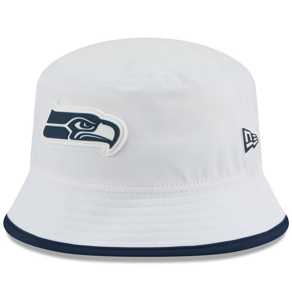 Seattle Seahawks New Era 2025 NFL Training Camp Stretch Bucket Hat - White - NFL