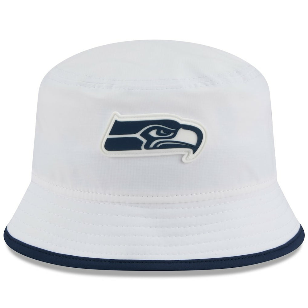 Seattle Seahawks New Era 2025 NFL Training Camp Stretch Bucket Hat - White - NFL