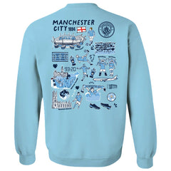 Manchester City Vive La Fete Women's Impressions Artwork Pullover Sweatshirt Sky Blue