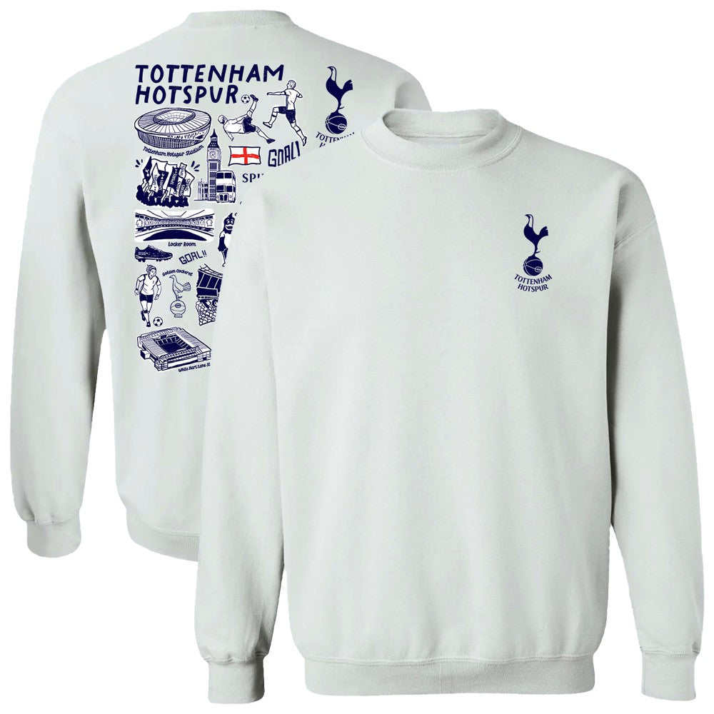 Tottenham Hotspur Vive La Fete Women's Impressions Artwork Pullover Sweatshirt White