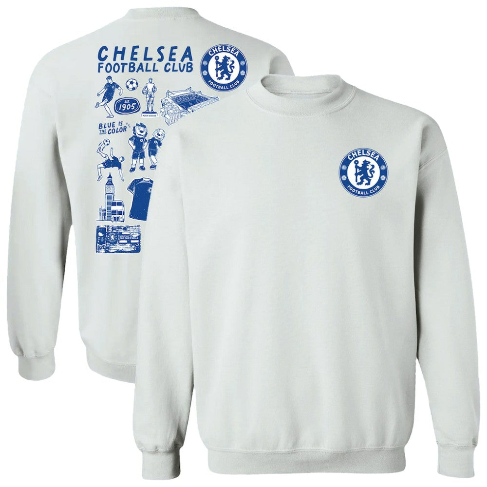 Chelsea Vive La Fete Women's Impressions Artwork Pullover Sweatshirt White