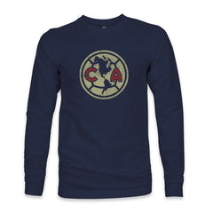 Club America 1863FC Color Badge Long Sleeve T-Shirt Navy