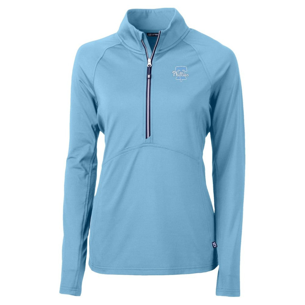 Philadelphia Phillies Cutter & Buck Women's Raglan Adapt Eco Knit Stretch Recycled Half-Zip Top Discount