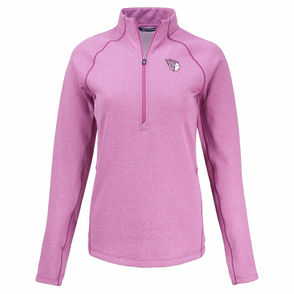 Cleveland Guardians Cutter & Buck Women's Peshastin Eco Fleece Recycled Half-Zip Jacket Discount