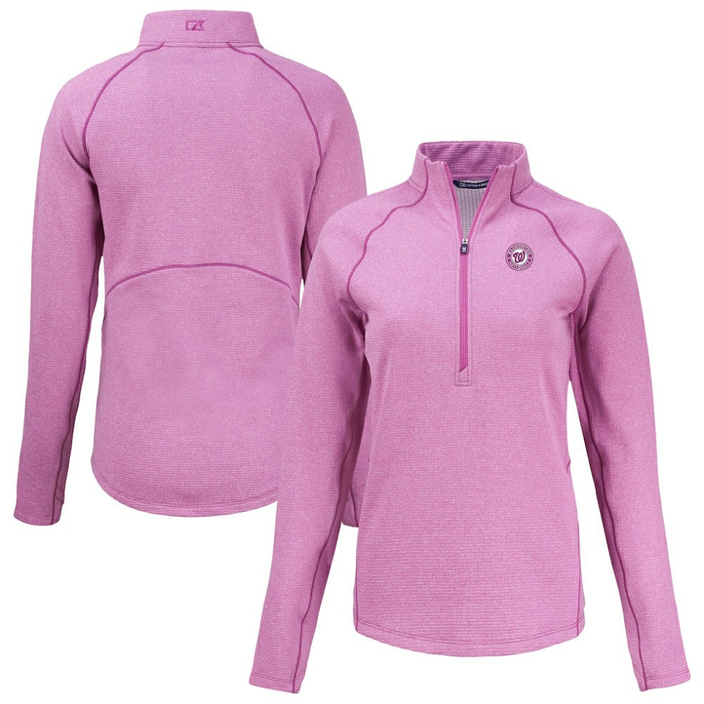Washington Nationals Cutter & Buck Women's Peshastin Eco Fleece Recycled Half-Zip Jacket for sale