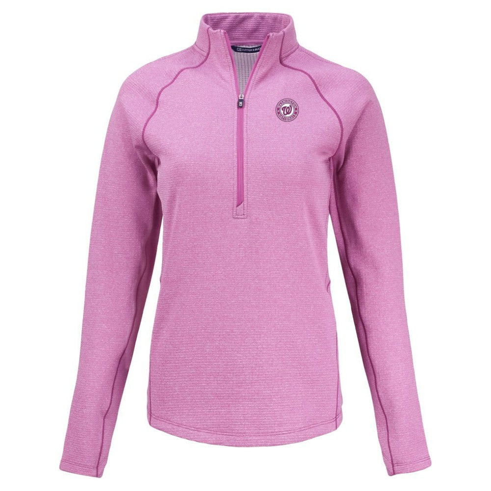 Washington Nationals Cutter & Buck Women's Peshastin Eco Fleece Recycled Half-Zip Jacket for sale