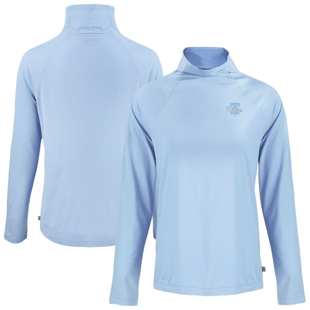 Philadelphia Phillies Cutter & Buck Women's Coastline Epic Comfort Eco Recycled Funnel Neck Pullover Top Sale