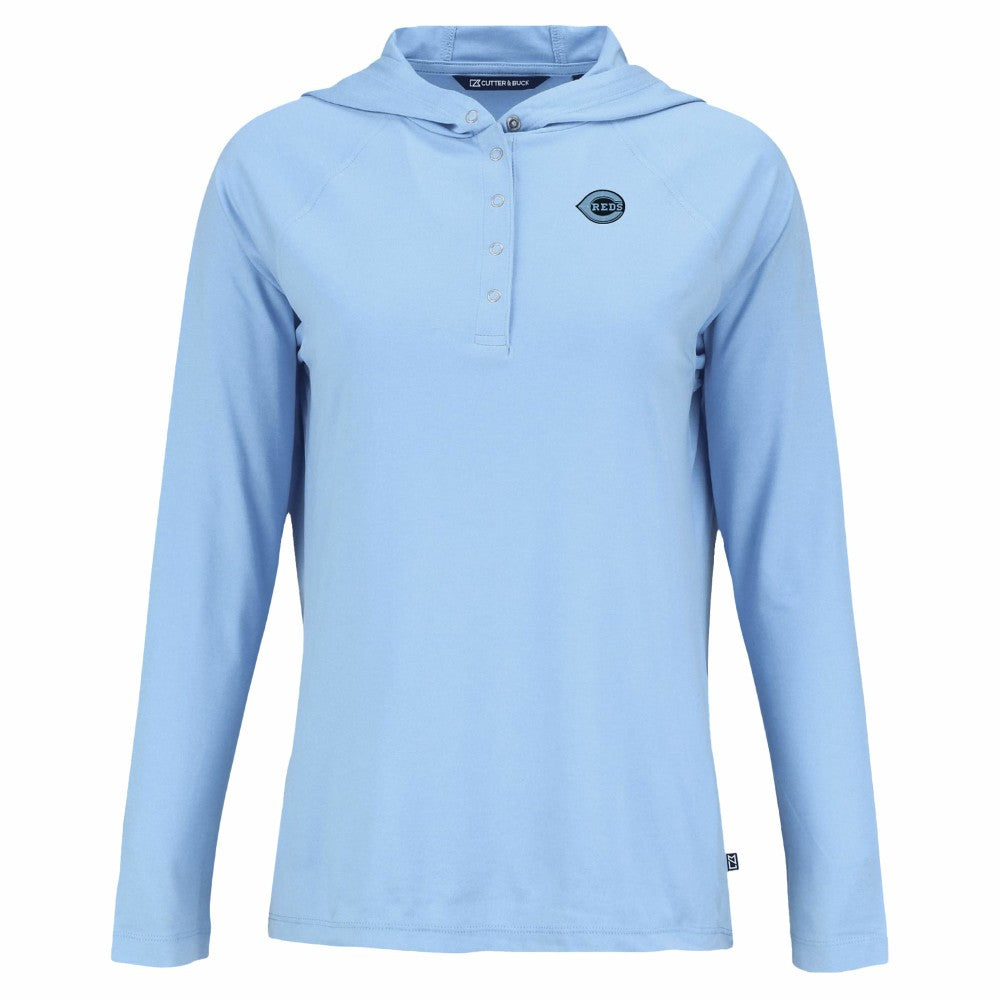 Cincinnati Reds Cutter & Buck Women's Coastline Epic Comfort Eco Recycled Long Sleeve Hoodie T-Shirt Near Me