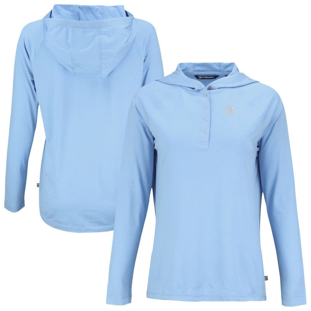 Detroit Tigers Cutter & Buck Women's Coastline Epic Comfort Eco Recycled Long Sleeve Hoodie T-Shirt for sale