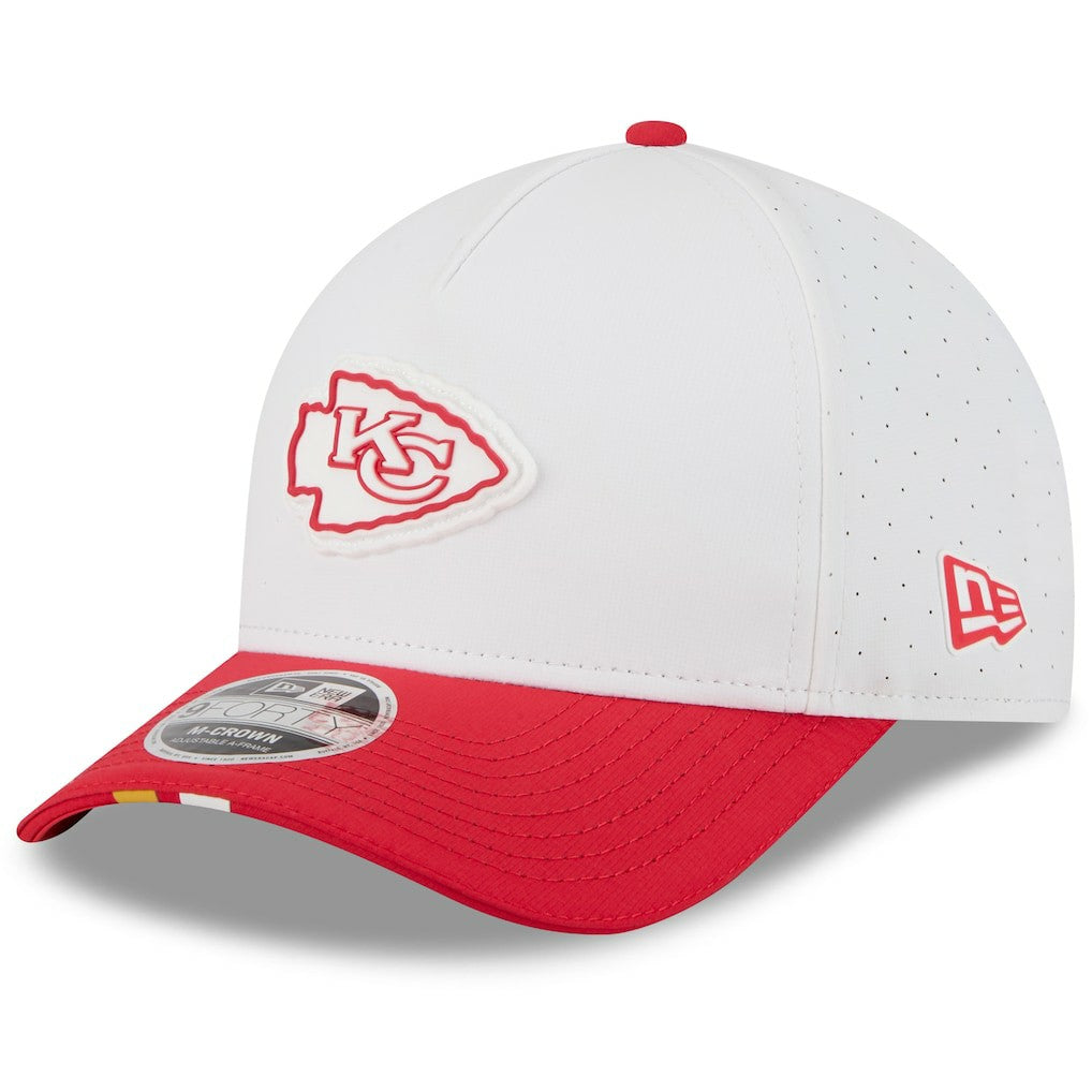 Kansas City Chiefs New Era Youth 2025 NFL Training Camp A-Frame 9FORTY Adjustable Hat - White/Red - NFL