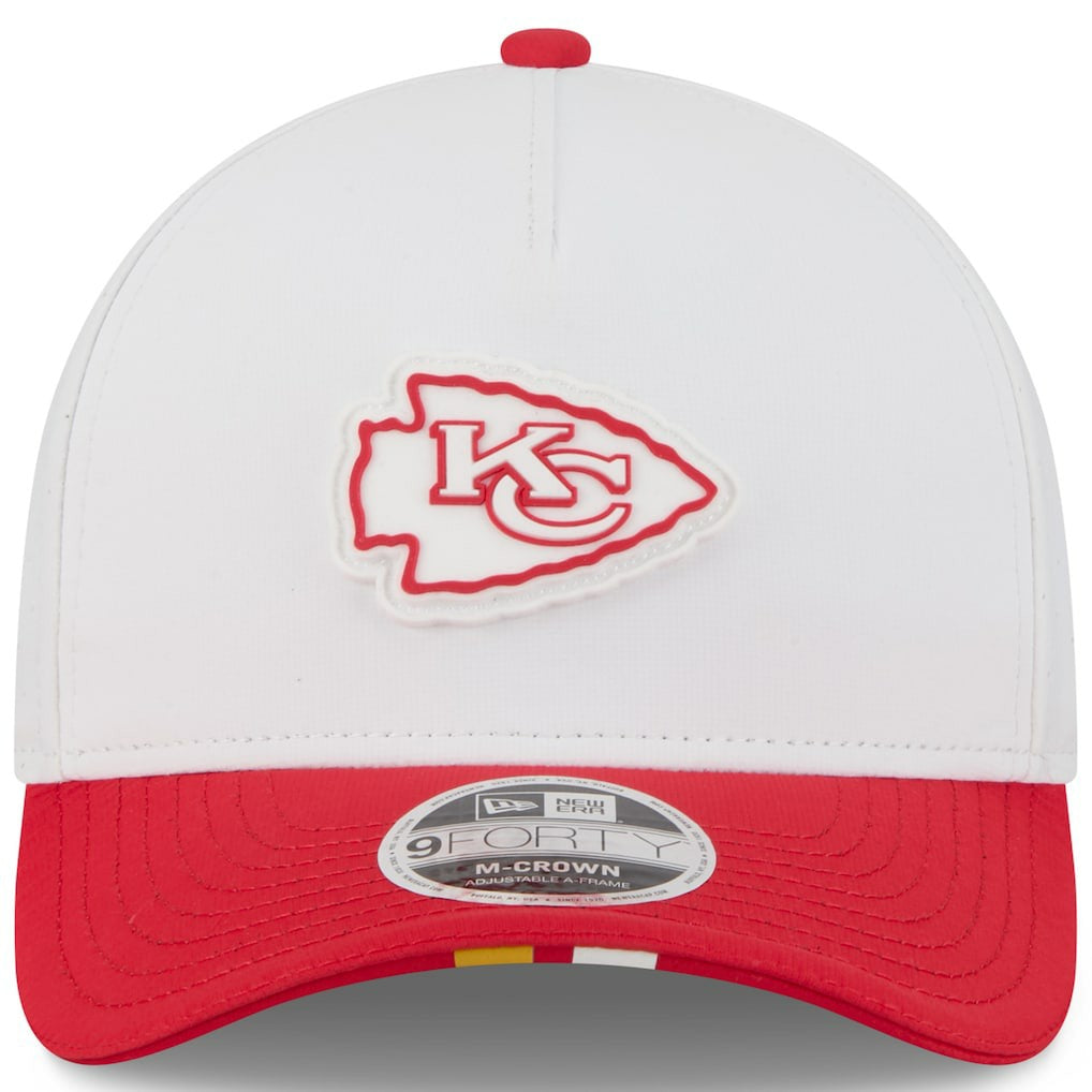 Kansas City Chiefs New Era Youth 2025 NFL Training Camp A-Frame 9FORTY Adjustable Hat - White/Red - NFL