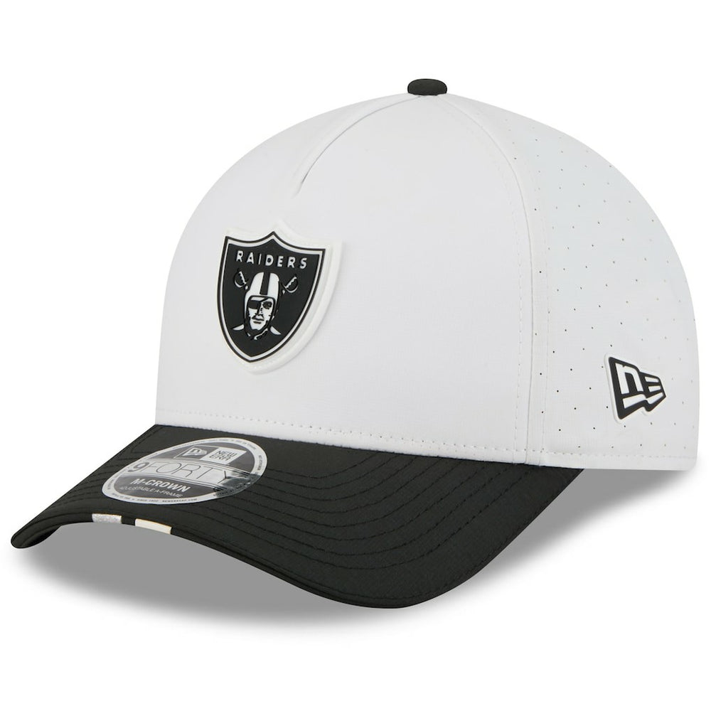 Las Vegas Raiders New Era Youth 2025 NFL Training Camp A-Frame 9FORTY Adjustable Hat - White/Black - NFL
