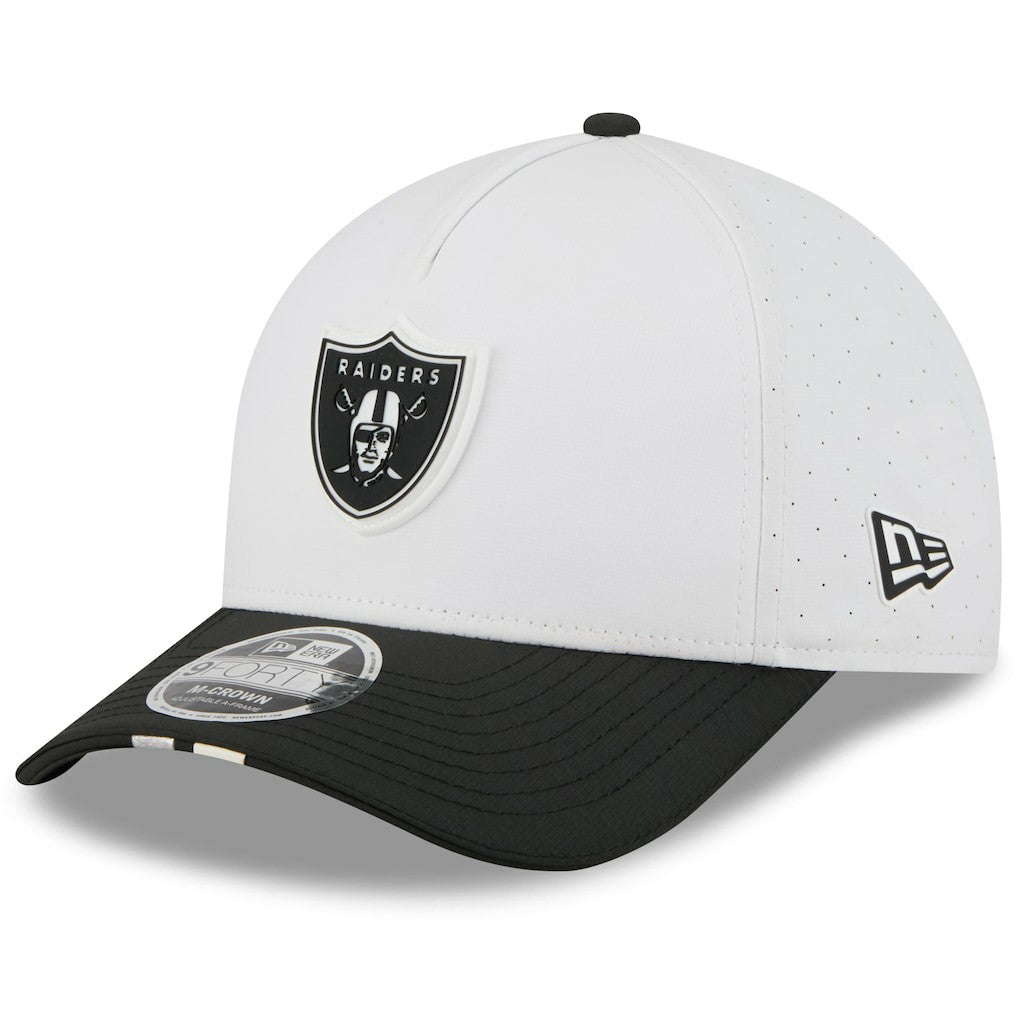 Las Vegas Raiders New Era Youth 2025 NFL Training Camp A-Frame 9FORTY Adjustable Hat - White/Black - NFL