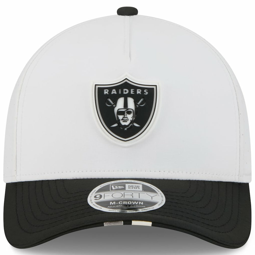 Las Vegas Raiders New Era Youth 2025 NFL Training Camp A-Frame 9FORTY Adjustable Hat - White/Black - NFL