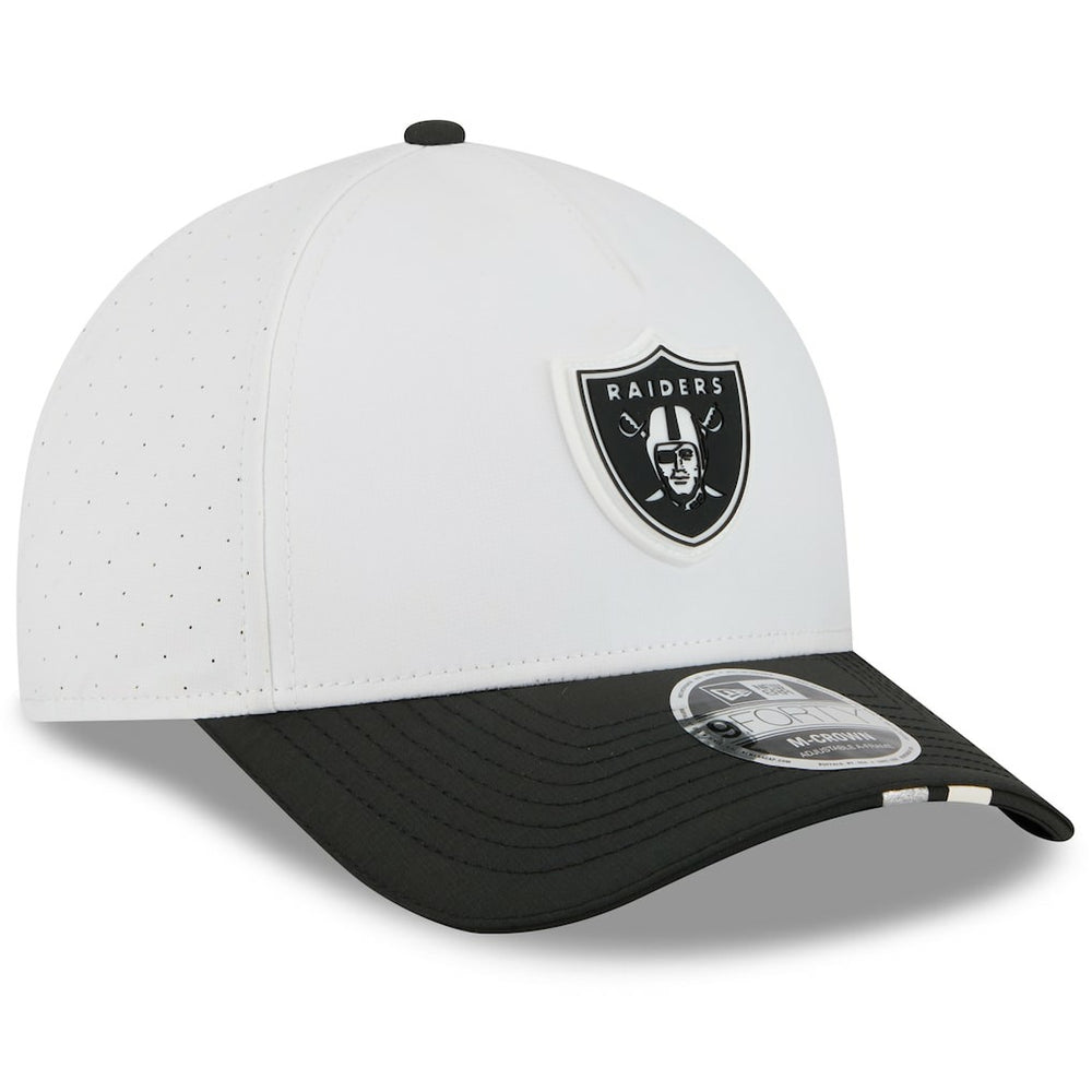 Las Vegas Raiders New Era Youth 2025 NFL Training Camp A-Frame 9FORTY Adjustable Hat - White/Black - NFL