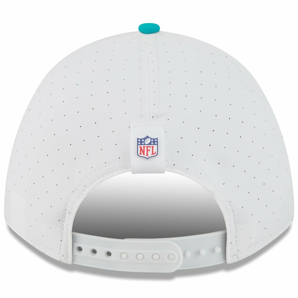 Miami Dolphins New Era Youth 2025 NFL Training Camp A-Frame 9FORTY Adjustable Hat - White/Aqua - NFL